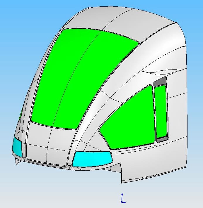 model CAD kabiny tramwaju