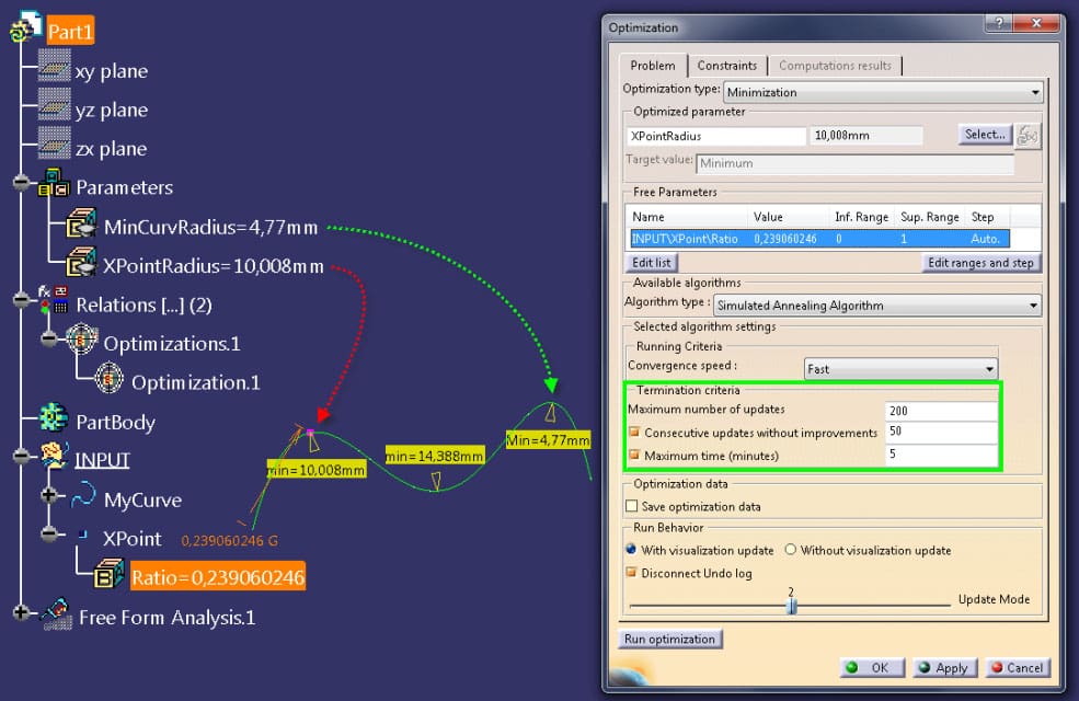 Simulated Annealing Algorithm CATIA
